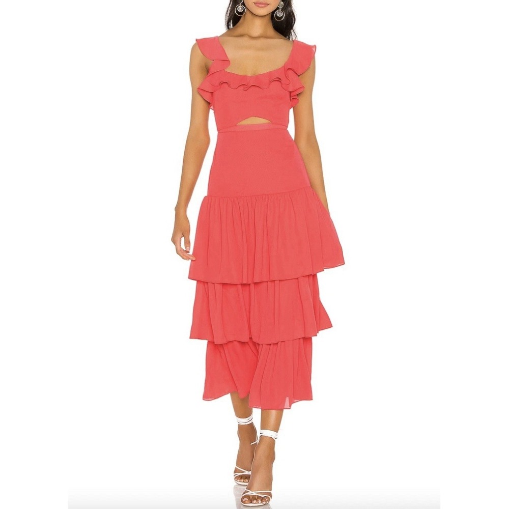 $248 Likely Red Bittersweet Rosie Tiered Ruffle Skirt Dress size 2